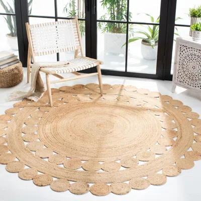 Safavieh Natural Fiber Machine Made Area Rug, Natural Bohemian Style Easy Care In Neutral