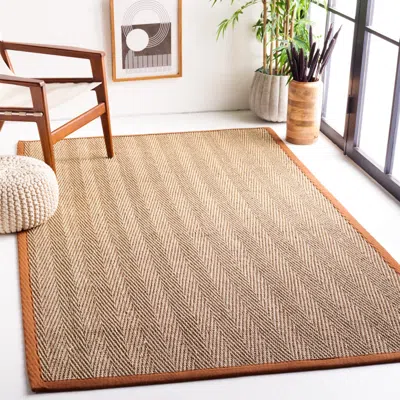Safavieh Natural Fiber Machine Made Area Rug, Natural / Brown Solid / Tonal Style Easy Care