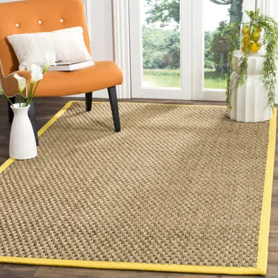 Safavieh Natural Fiber Machine Made Area Rug, Natural / Gold Natural Fiber Style Easy Care In Brown