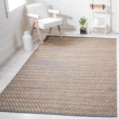 Safavieh Natural Fiber Machine Made Area Rug, Natural / Grey Contemporary Style Easy Care In Brown