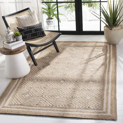 Safavieh Natural Fiber Machine Made Area Rug, Natural / Ivory Bohemian Style Easy Care In Brown