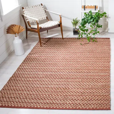 Safavieh Natural Fiber Machine Made Area Rug, Natural / Rust Contemporary Style Easy Care In Brown