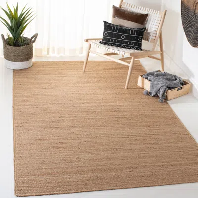 Safavieh Natural Fiber Machine Made Area Rug, Natural Solid / Tonal Style Easy Care In Nude