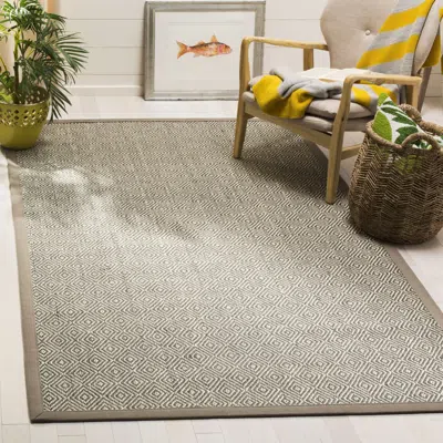 Safavieh Natural Fiber Machine Made Area Rug, Natural / Taupe Contemporary Style Easy Care In Brown