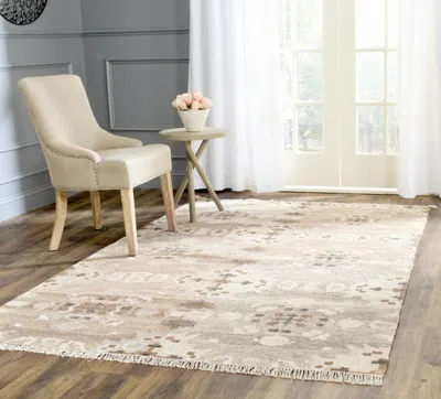 Safavieh Natural Kilim Hand Made Area Rug, Grey / Multi Traditional Style Non-shedding In Neutral