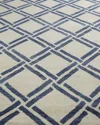Safavieh Navy Lattice Rug, 6' X 9' In Blue/ivory