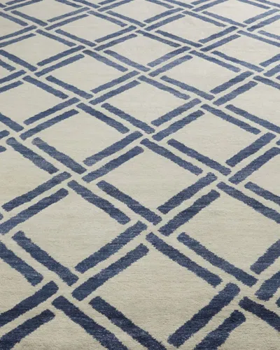 Safavieh Navy Lattice Rug, 6' X 9' In Blue/ivory