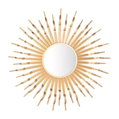 Safavieh Naya Gold Wall Mount Sunburst Wall Mirror In Yellow