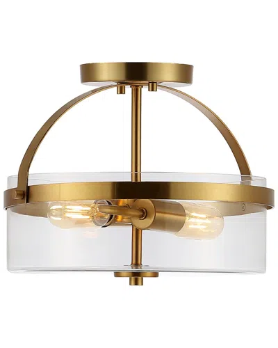 Safavieh Nensor 2-light 13in Flush Mount In Gold