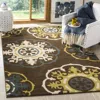 Safavieh Newbury Machine Made Area Rug, Brown / Green Contemporary Style Easy Care In Brown