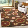 Safavieh Newbury Machine Made Area Rug, Brown / Red Contemporary Style Easy Care In Brown