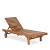 Safavieh Newport Chaise Lounge Chair With Side Table In Natural/beige