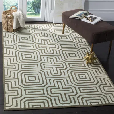 Safavieh Newport Hand Made Area Rug, Brown / Light Blue Contemporary Style Non-shedding