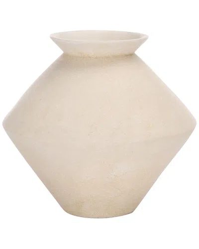 Safavieh Nico Ceramic Asymmetrical Rustic Finish Vase In Neutral