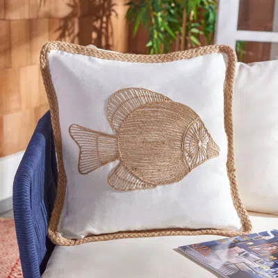 Safavieh Nilam Fish Pillow In White