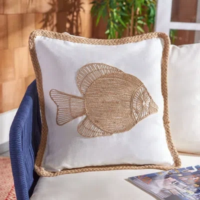 Safavieh Nilam Fish Throw Pillow In White
