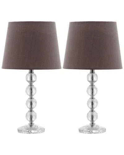 Safavieh Nola Stacked Crystal Ball Lamp In Brown