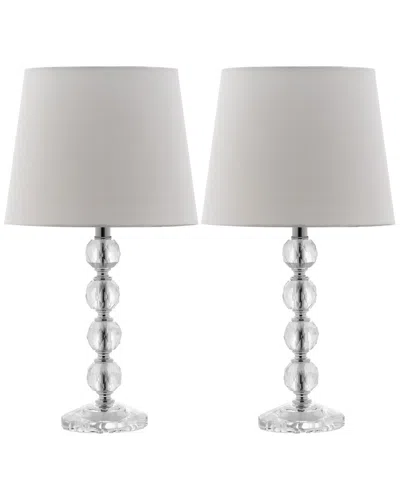 Safavieh Nola Stacked Crystal Ball Lamp In Transparent