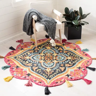 Safavieh Novelty Hand Made Area Rug, Pink / Purple Bohemian Style Non-shedding In Multi