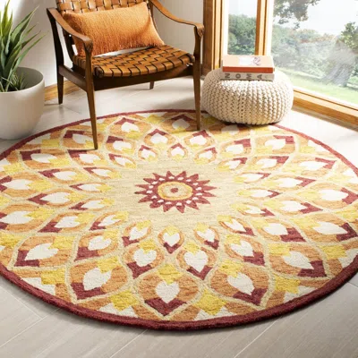 Safavieh Novelty Hand Made Area Rug, Rust / Gold Bohemian Style Non-shedding In Brown