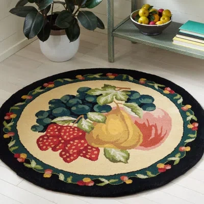 Safavieh Novelty Hand Tufted Wool Floral Rug In Black;ivory
