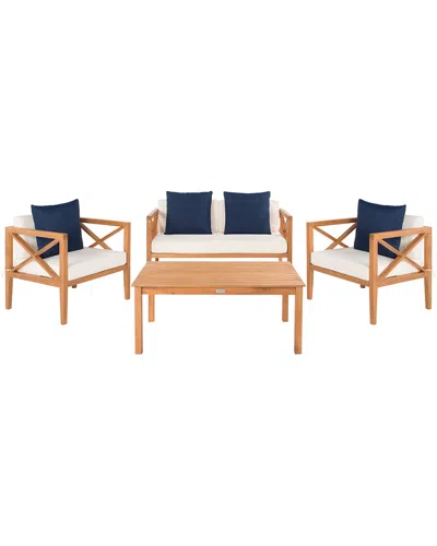 Safavieh Nunzio 4pc Outdoor Set With Accent Pillows In Multi