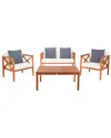 Safavieh Nunzio 4pc Outdoor Set With Accent Pillows In Blue