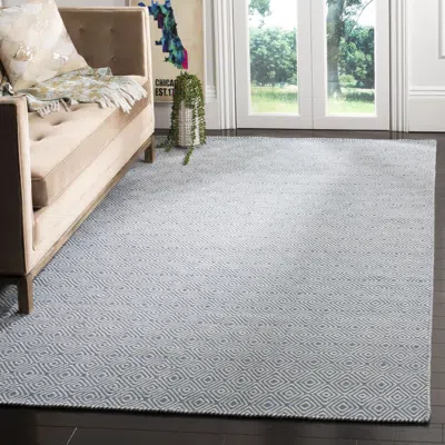 Safavieh Oasis Machine Made Area Rug, Blue / Ivory Contemporary Style Easy Care In Gray