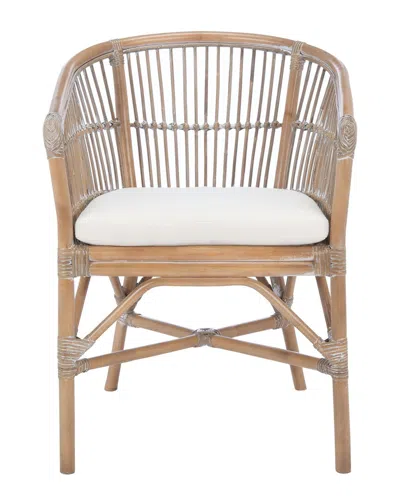 Safavieh Olivia Rattan Accent Chair With Cushion In Neutral