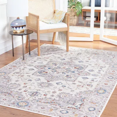 Safavieh Olympia Machine Made Area Rug, Grey / Ivory Traditional Style Easy Care In Multi