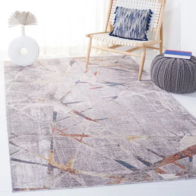 SAFAVIEH OLYMPIA MACHINE MADE AREA RUG, GREY / LIGHT GREY CONTEMPORARY STYLE EASY CARE