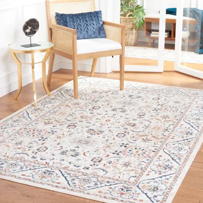 Safavieh Olympia Machine Made Area Rug, Ivory / Navy Traditional Style Easy Care In Multi