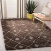 Safavieh Olympia Shag Machine Made Area Rug, Mushroom Shag / Flokati Style Easy Care In Brown