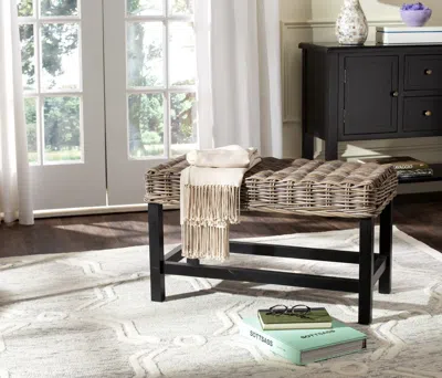 Safavieh Omari Wicker Bench In Black