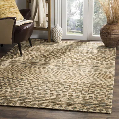 Safavieh Organica Hand Made Area Rug, Slate / Natural Bohemian Style Non-shedding In Brown