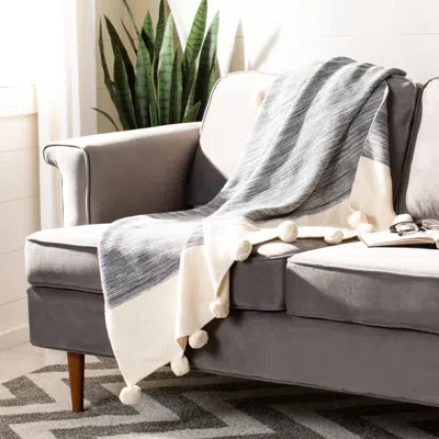 Safavieh Orie Pom Pom Throw In Black