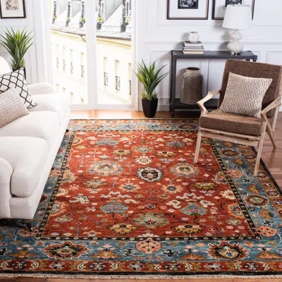 Safavieh Oriental Hand Knotted Wool Oriental Rug In Blue;red