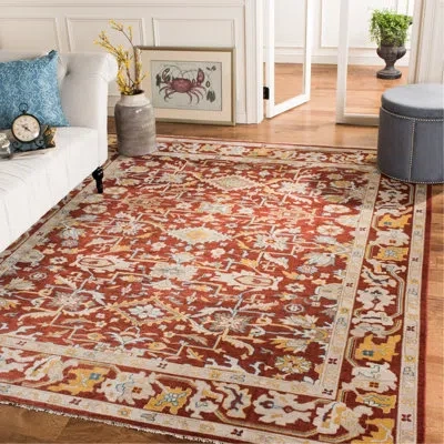 Safavieh Oriental Hand Knotted Wool Oriental Rug In Rust