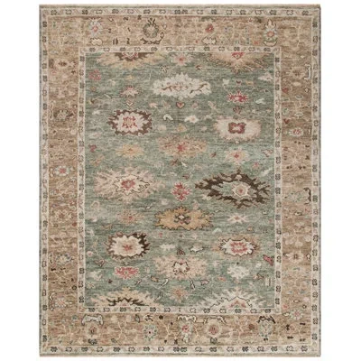 Safavieh Oriental Hand Knotted Wool Oriental Rug In Sage,taupe