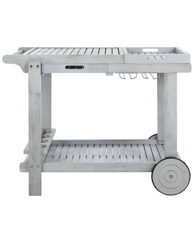 Safavieh Orland Grey Outdoor Tea Trolley In Blue