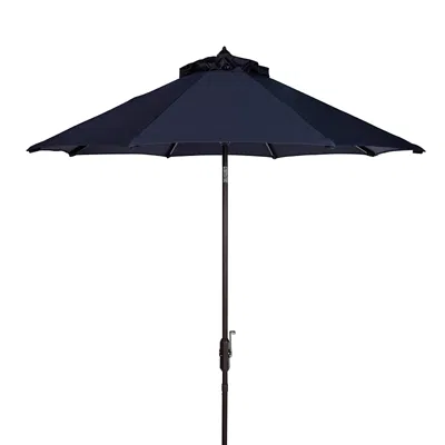 Safavieh Ortega 9 Ft Crank Umbrella In Navy