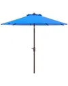 Safavieh Ortega 9ft Crank Umbrella In Blue