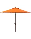 Safavieh Ortega 9ft Crank Umbrella In Orange