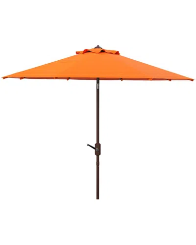 Safavieh Ortega 9ft Crank Umbrella In Orange