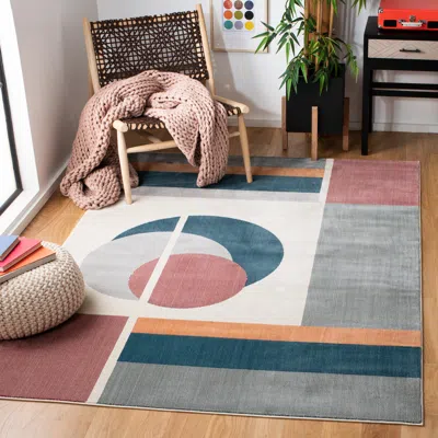 Safavieh Orwell Machine Made Area Rug, Beige / Dark Teal Contemporary Style Easy Care In Multi