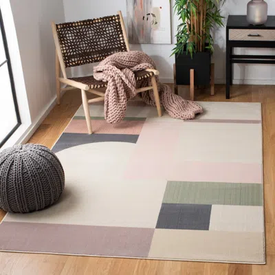 Safavieh Orwell Machine Made Area Rug, Beige / Pink Contemporary Style Easy Care In Multi