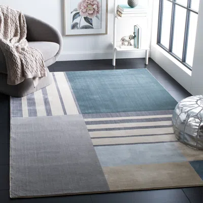 Safavieh Orwell Machine Made Area Rug, Charcoal / Beige Contemporary Style Easy Care