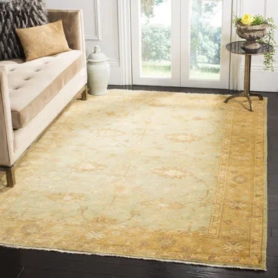 Safavieh Oushak Hand Knotted Wool Floral Rug In Light Blue,gold