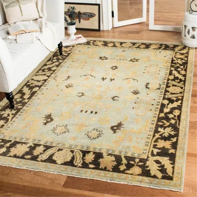 Safavieh Oushak Hand Knotted Wool Oriental Rug In Brown;light Blue