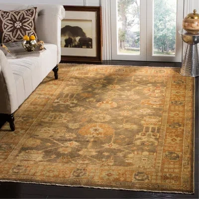 Safavieh Oushak Hand Knotted Wool Oriental Rug In Brown,rust